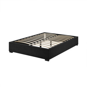 Septima Queen Velvet Fabric Bed Base in Ink