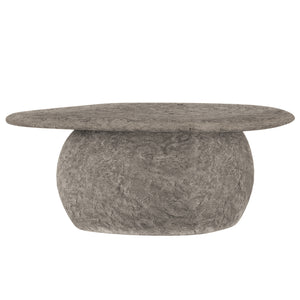 Cam Textured Round Outdoor Concrete Coffee Table in Stone