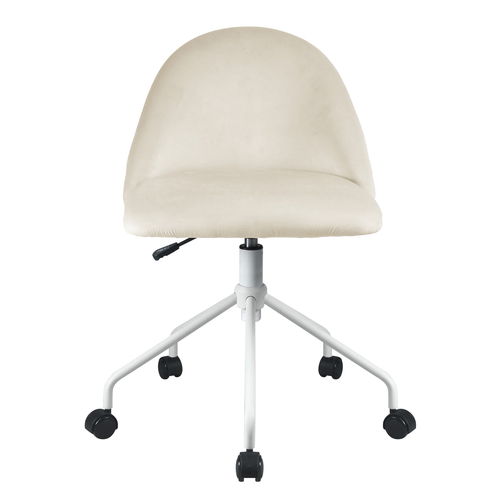 Abia Adjustable Velvet Swivel Office Chair in Beige – Luxo Living