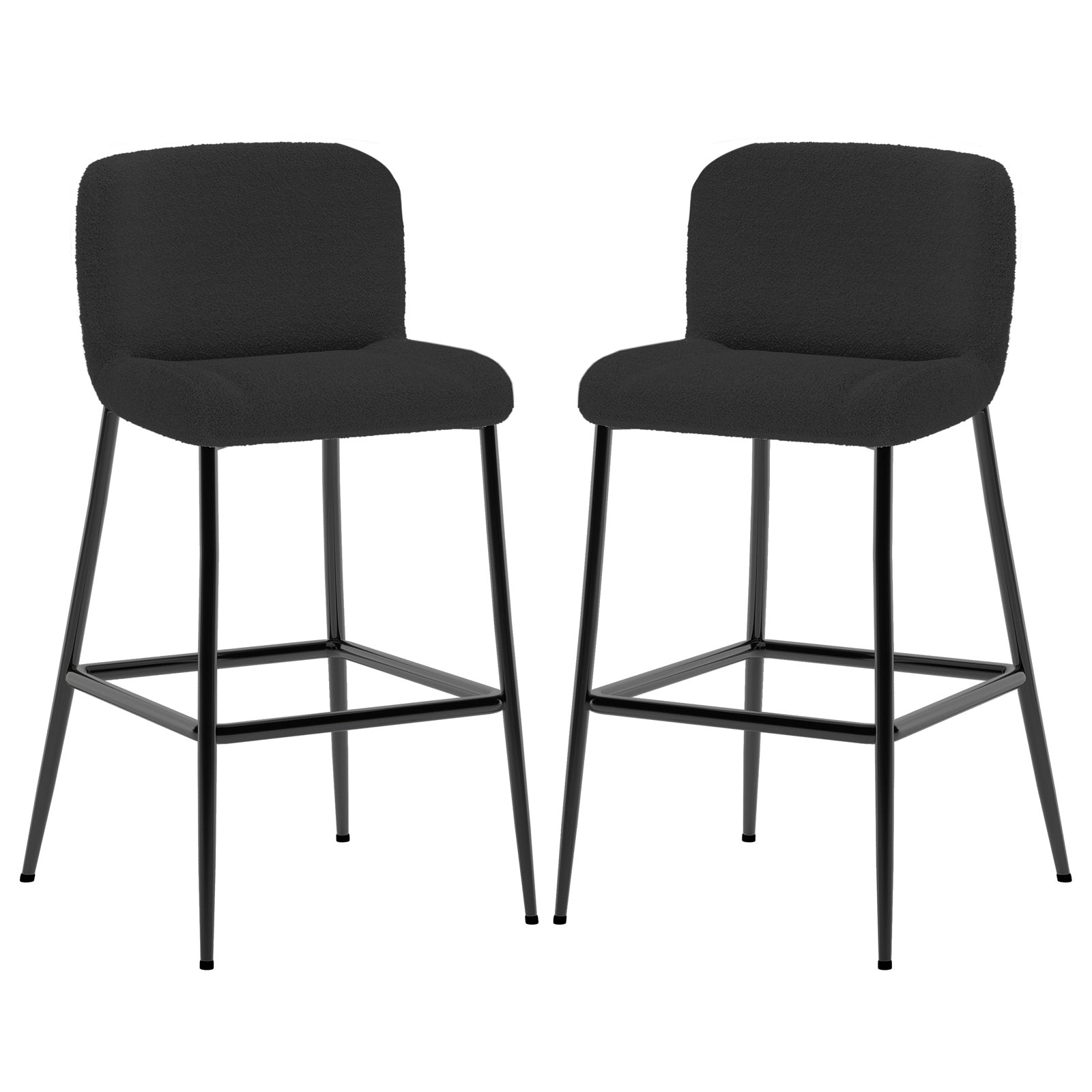Bernie High Back Boucle Bar Stool Set of in Black – Luxo Living