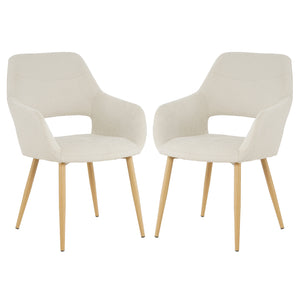 Keith Fabric Dining Chair Set of 2 in Light Beige