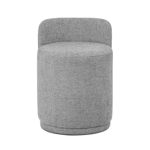 Hiboa Chenille Ottoman Stool in Warm Grey