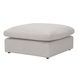 Millie Spill Resistant Fabric Ottoman in Warm Light Grey