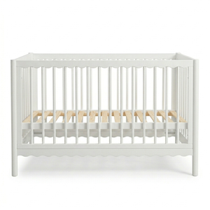 Mira Natural Pine Wood Adjustable Baby Cot in White
