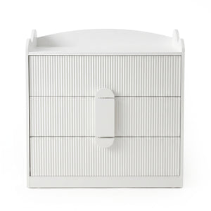 Caden Fluted Chest of Drawers in White