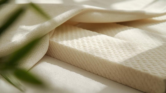 Natural made mattress detail with bamboo fabric