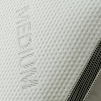 Close-up of the Tencel jacquard fabric weave with the grey gusset edge visible