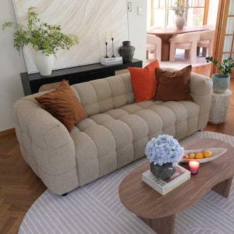Norah 3 Seater Boucle Sofa in Warm Beige