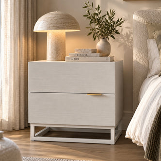 Manuel 2 Drawer Bedside Table in White alternate product view