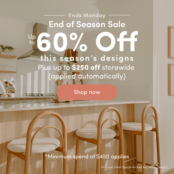 End of season sale. up to 60% off this season's design