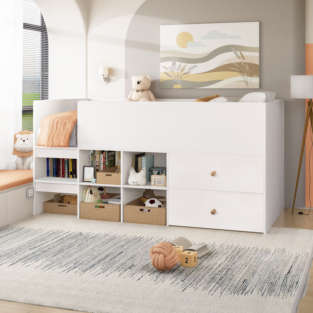 Adalyn Single Kids Storage Bed in White – Luxo Living