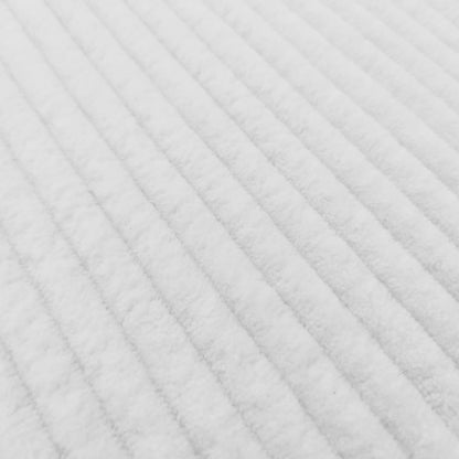 Close-up of the Aetiusa Winged Fabric Hardwood Bed Frame in Snow White, showcasing its elegant winged design with a padded headboard, emphasizing its modern style and sturdy construction.