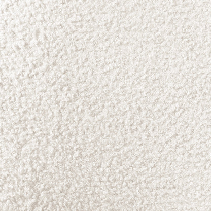 Close-up of the Aina King Boucle Bed Frame in Cream White, featuring a textured looped-pile bouclé fabric, highlighting its soft, luxurious surface.