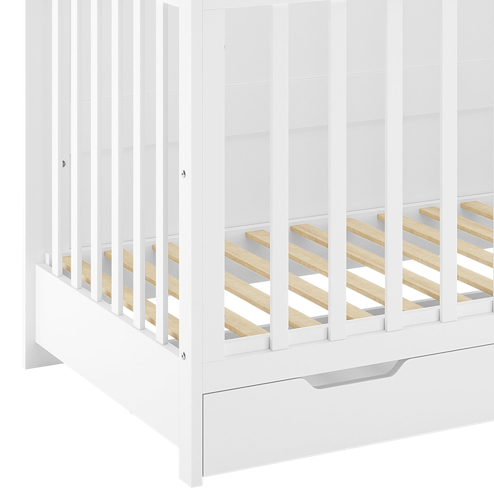 Azeem Adjustable Solid Pine Wood Baby Cot in White – Luxo Living