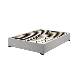 Septima Queen Velvet Fabric Bed Base in Slate