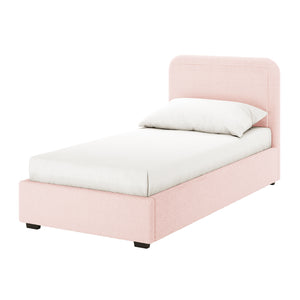 Carya Kids Single Fabric Boucle Bed Frame in Light Pink