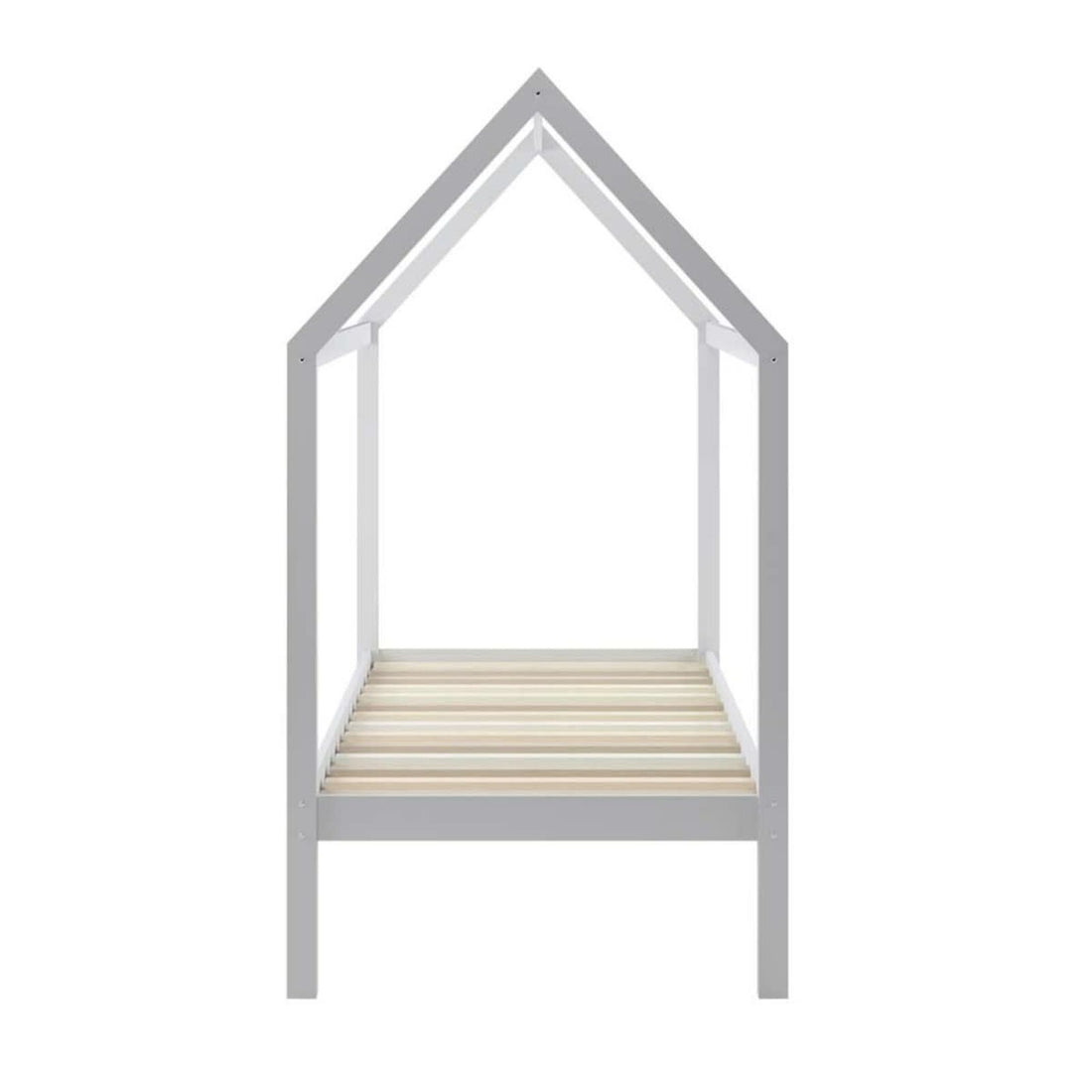 Doris Kids Single Solid Pine House Bed Frame in White