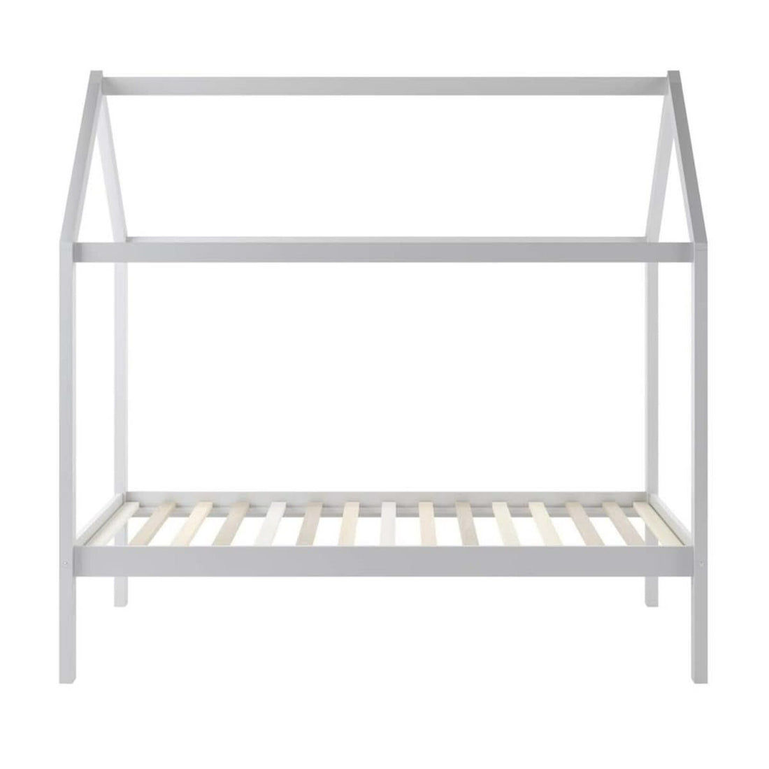 Doris Kids Single Solid Pine House Bed Frame in White