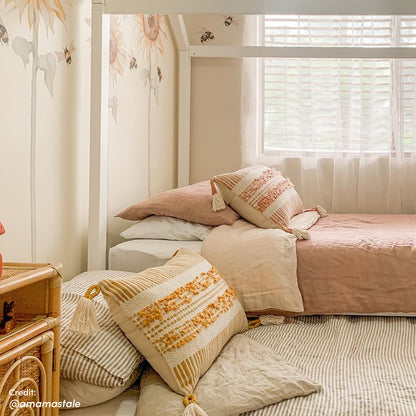 Doris Kids Single Solid Pine House Bed Frame in White