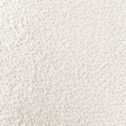 Close-up of the Estilla Double Rainbow Boucle Bed Frame in Cream White, showcasing its plush, looped boucle fabric upholstery and whimsical curved headboard with deep channel tufting for a cosy bedroom upgrade.