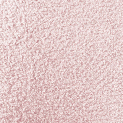 Close-up of the Fausta King Single Arched Bouclé Bed Frame, showcasing its luxuriously textured, looped fabric surface in light pink, emphasizing the plush, nubby feel of the bouclé material.