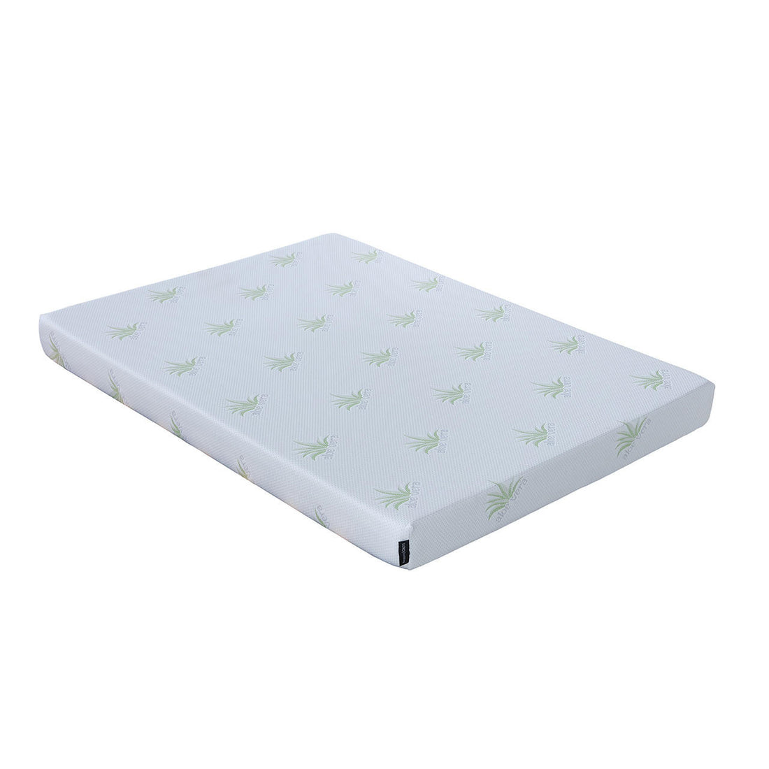 Flavia Timber Bunk Bed & Junior Mattress Package - White, featuring a sturdy bunk bed with storage staircase, side railings, and a medium firm memory foam mattress with aloe vera leaf design cover.