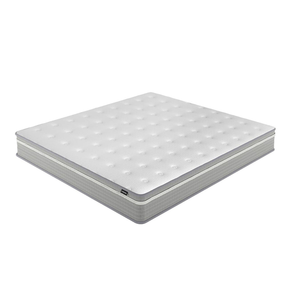 Ginnie Boucle Bed & Oriona Mattress - King Cream, featuring a plush curved headboard with bouclé fabric and a supportive 25cm cool gel pocket spring mattress, displayed on a white background.