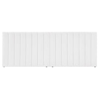 Aquila King Extra Wide Bouclé Headboard in Cream White features a large, rectangular design with vertical tufted seams, creating a modern panel look. The textured bouclé fabric enhances its luxurious and elegant appearance.