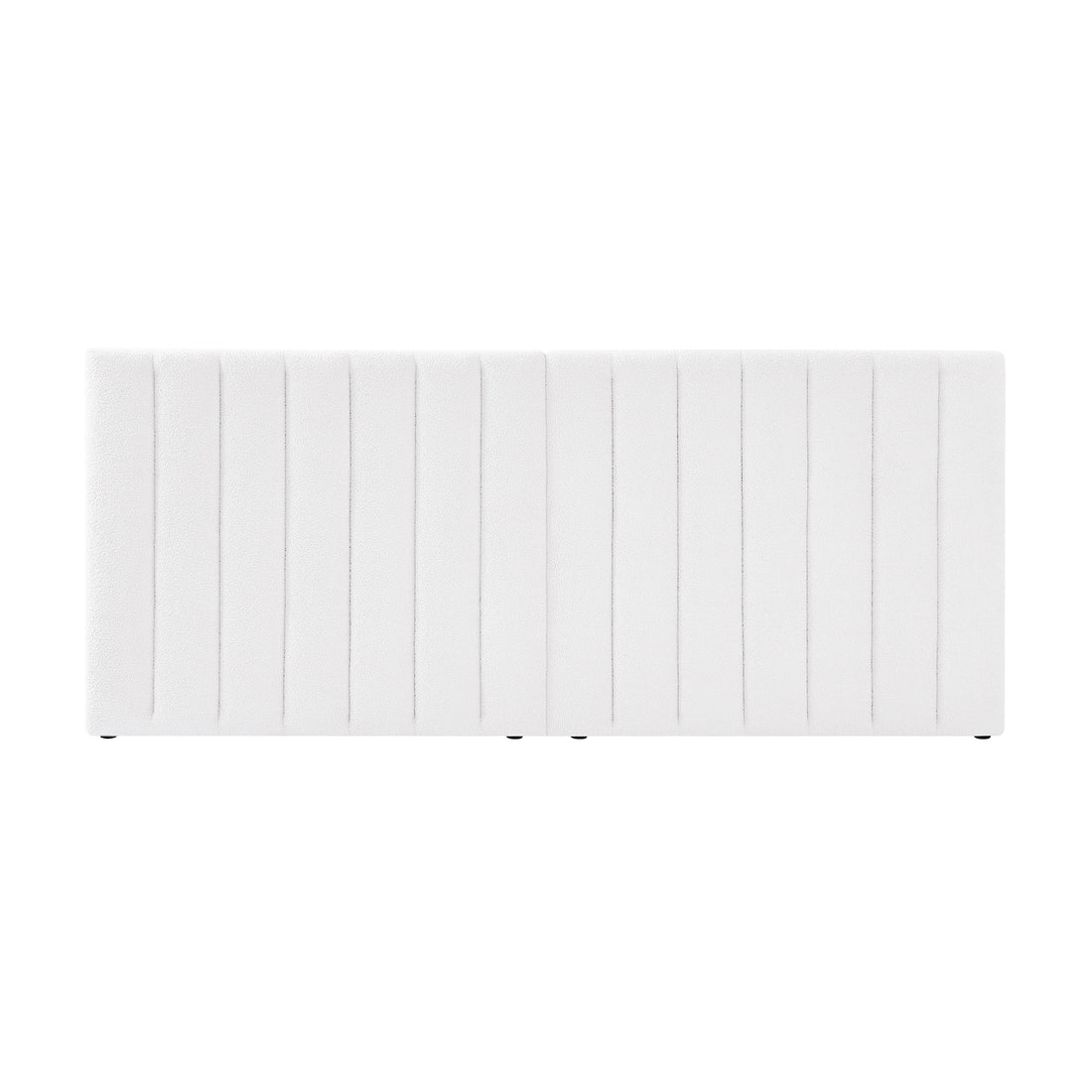 Aquila & Fabia Bed Package - Cream White Queen features a modern, rectangular headboard with vertical tufting, mounted on short feet, creating a luxurious focal point for any bedroom.