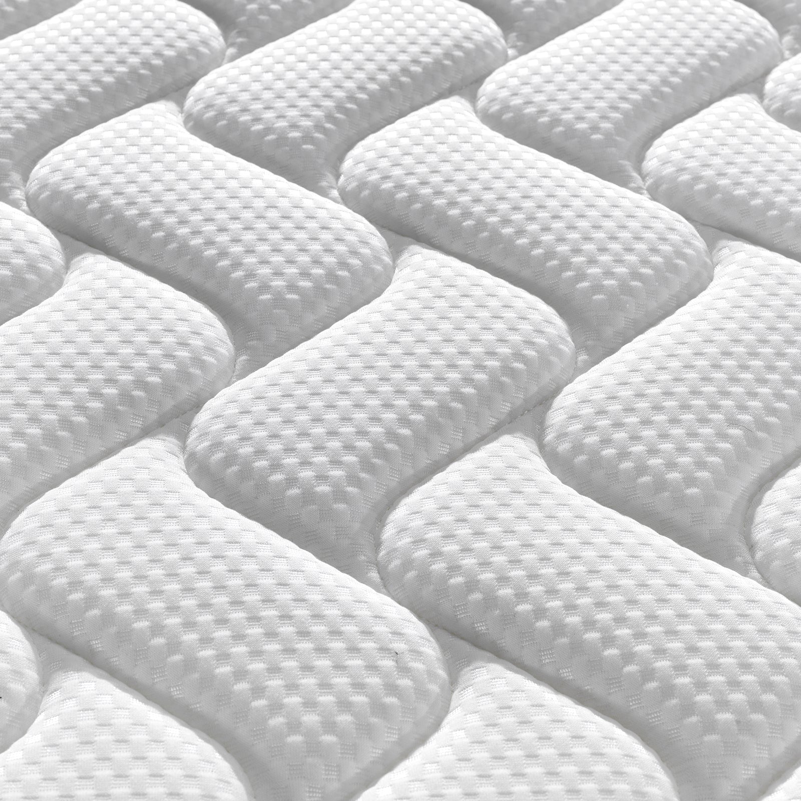 Close-up of the Harel & Vesta Slide Bunk Bed & Vesta Mattress Set in Natural, highlighting the quilted, wavy stitching pattern on the Vesta mattress's padded top for comfort and support.