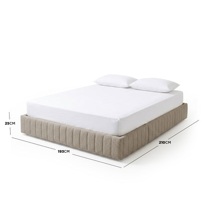 Clove King Storage Bed Base Set in Warm Beige