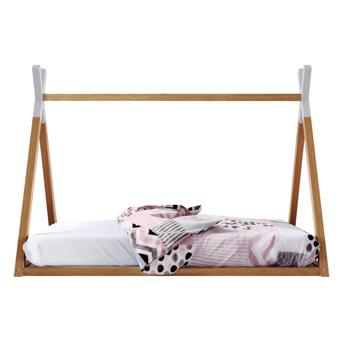 Helena Kids Single Solid Pine Teepee Bed Frame in Natural