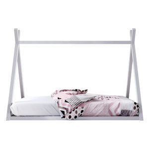 Helena Kids Single Solid Pine Teepee Bed Frame in White
