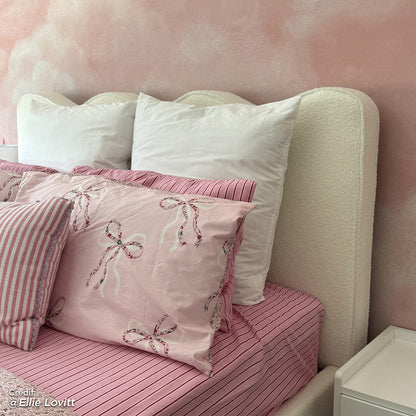 Kaylie Double Boucle Fabric Bed Frame in Cream White