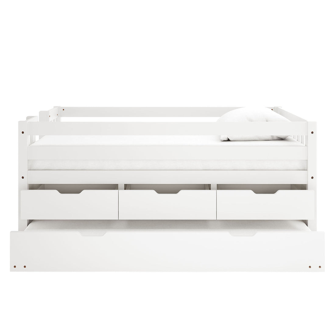 Kiki Solid Pine Bed with Junior Mattress – White