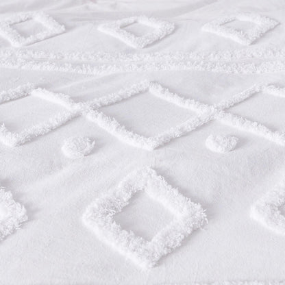 Davina Double Cotton Quilt Cover Set - White