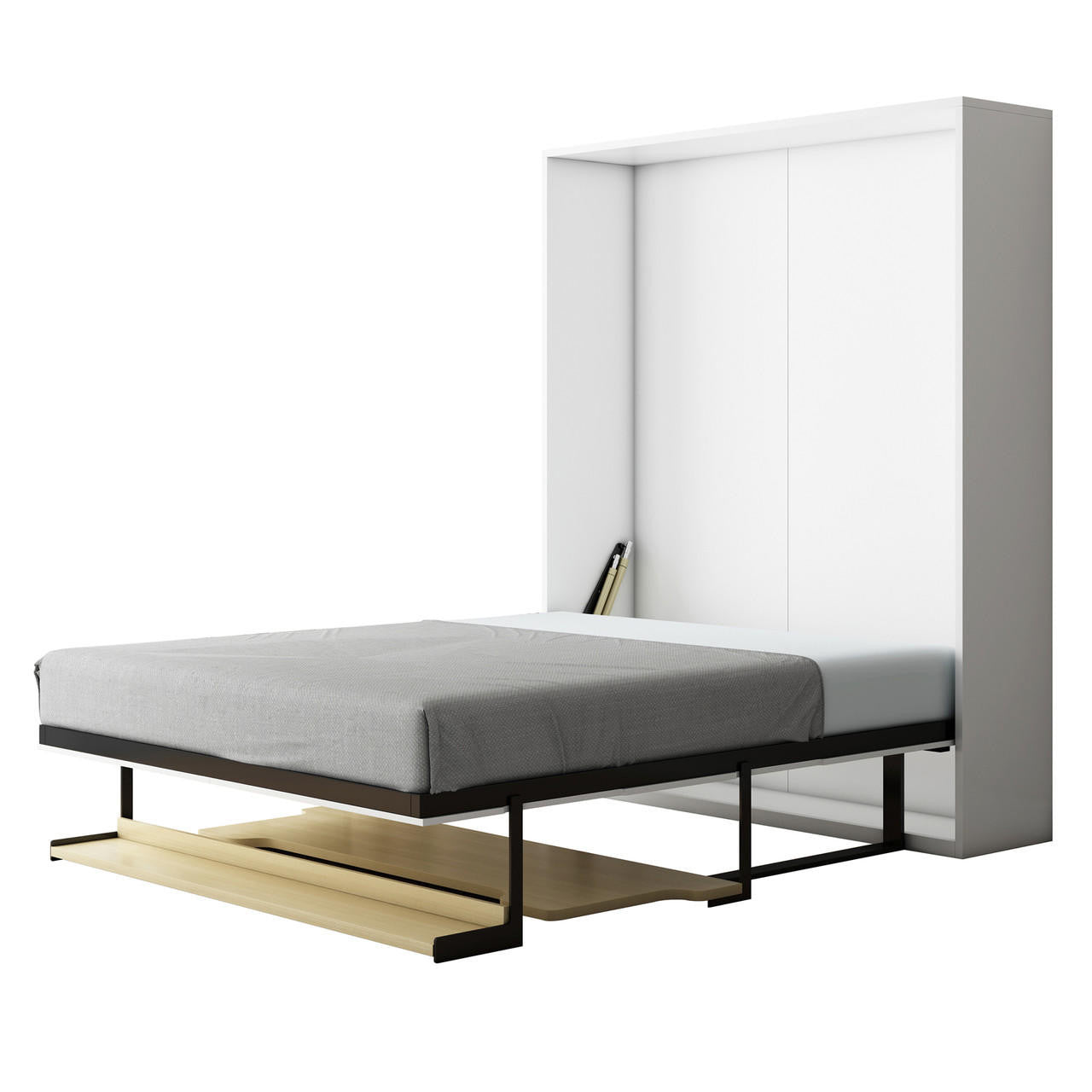 Logan Cybele Queen Murphy Bed Mattress Set in White – Luxo Living