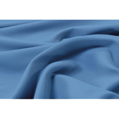Close-up of the Valeria King 1000TC Ultra Soft Bed Sheet Set in Blue, showcasing its wrinkle-soft, smooth texture with gentle folds, highlighting the luxurious quality and serene aesthetic.