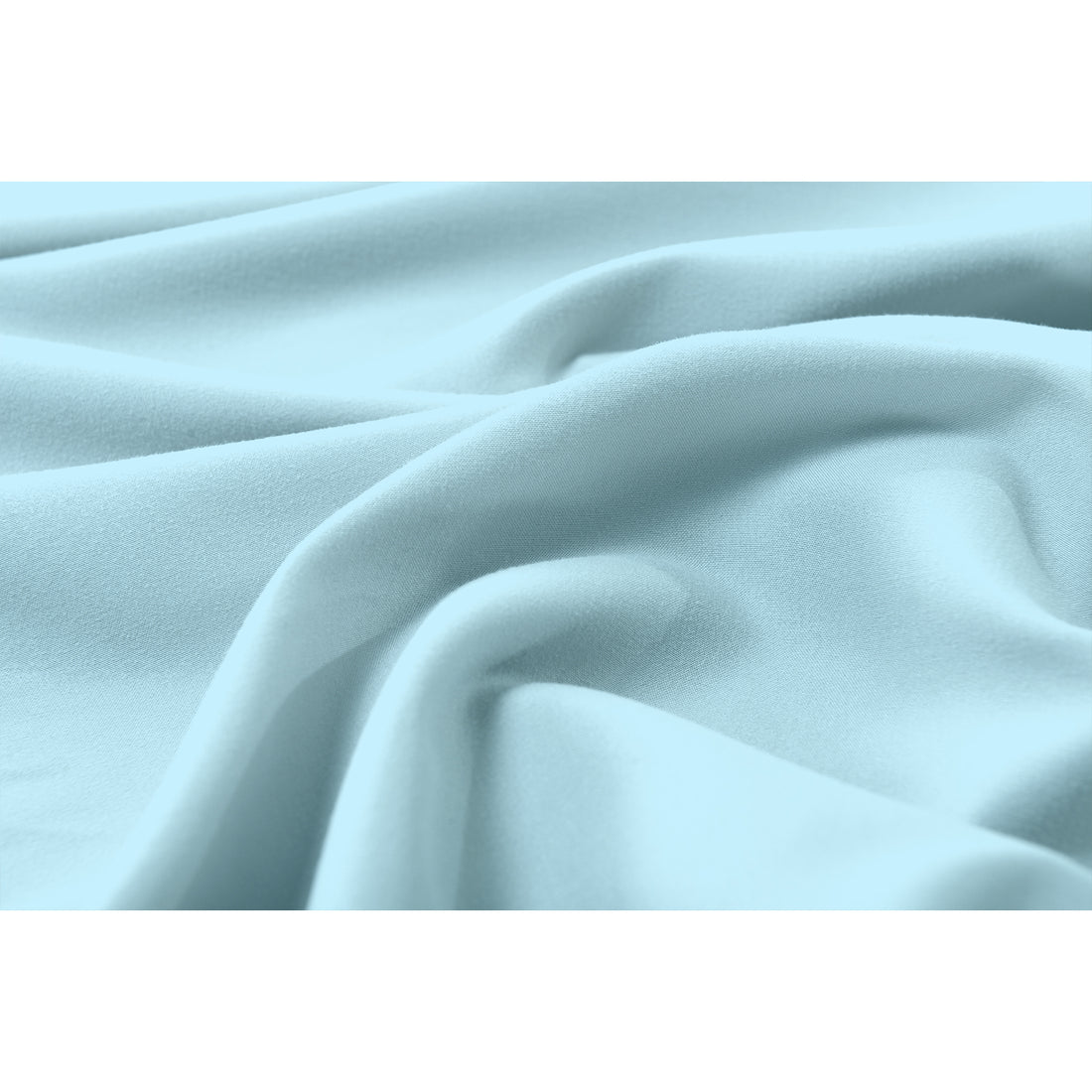 Close-up of the Valeria 1000TC Ultra Soft Bed Sheet Set – Light Blue, highlighting the intricate texture of the fabric, emphasizing its luxurious softness and premium quality for king-sized beds.