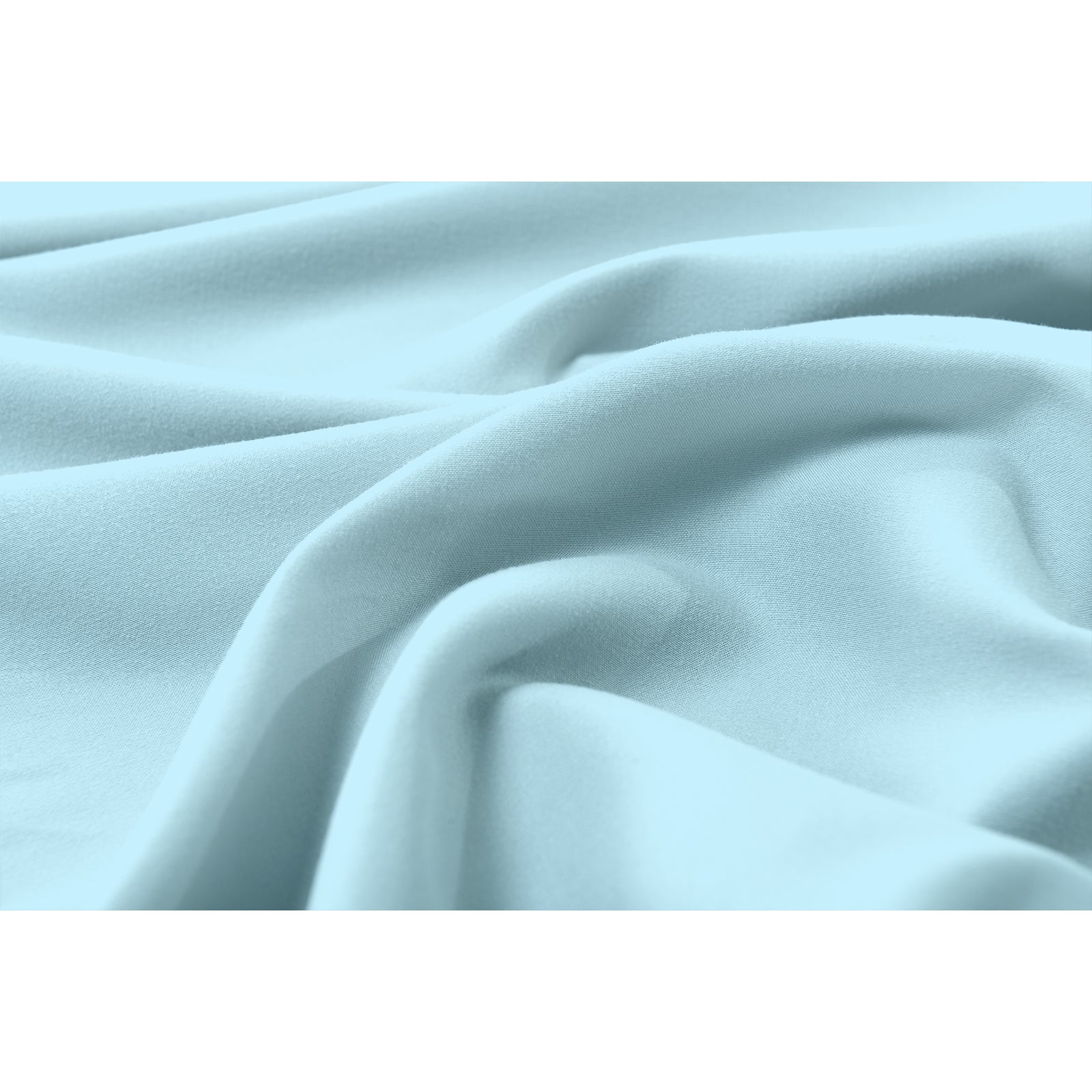 Close-up of the Valeria 1000TC Ultra Soft Bed Sheet Set – Light Blue, highlighting the intricate texture of the fabric, emphasizing its luxurious softness and premium quality for king-sized beds.