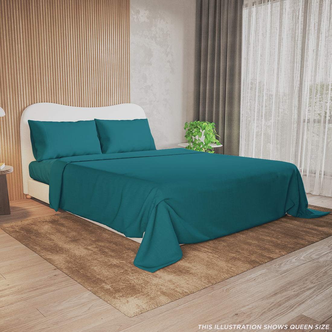 Valeria 1000TC Ultra Soft Bed Sheet Set - Moroccan Blue King