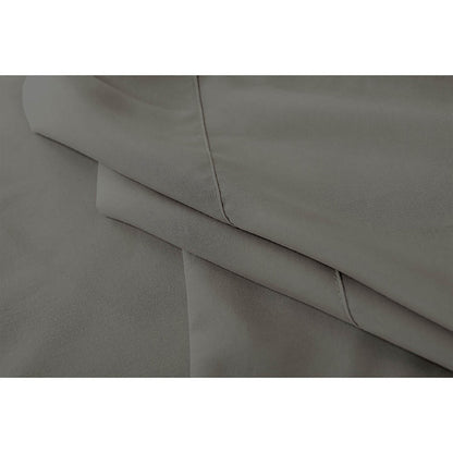 Close-up of the Valeria 1000TC Ultra Soft Bed Sheet Set King Single in Grey, showcasing the fabric's smooth, luxurious texture and weave that enhances bedroom elegance and comfort.