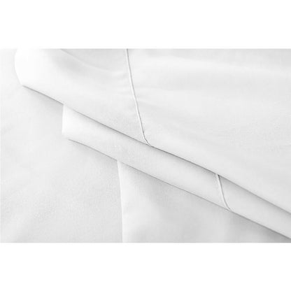Valeria 1000TC Ultra Soft Bed Sheet Set King Single – White, featuring a close-up of the luxurious, wrinkle-free fabric, showcasing its soft texture and fine detailing, perfect for enhancing bedroom comfort.
