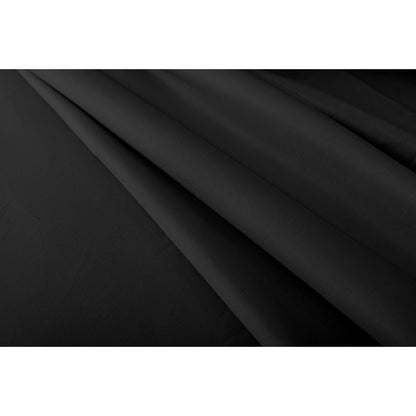 Valeria 1000TC Ultra Soft Bed Sheet Set Super King – Black, featuring a close-up of its silky fabric texture and a white rectangular label with a black border.