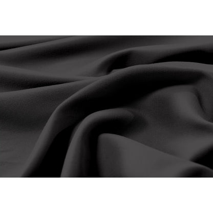 Close-up of the Valeria 1000TC Ultra Soft Bed Sheet Set – Black for super king beds, showcasing the luxurious, silky black fabric's texture, emphasizing its modern elegance and high-thread-count softness.