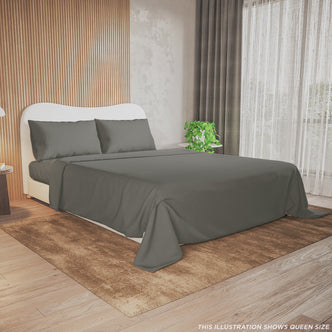 Valeria 1000TC Ultra Soft Bed Sheet Set Super King – Grey