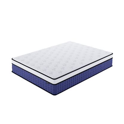 Antheia Double 32cm Euro Top Memory Foam Latex Mattress in Medium Firm featuring a white quilted sleeping surface with dark quilted side panels, highlighting plush comfort and supportive design.