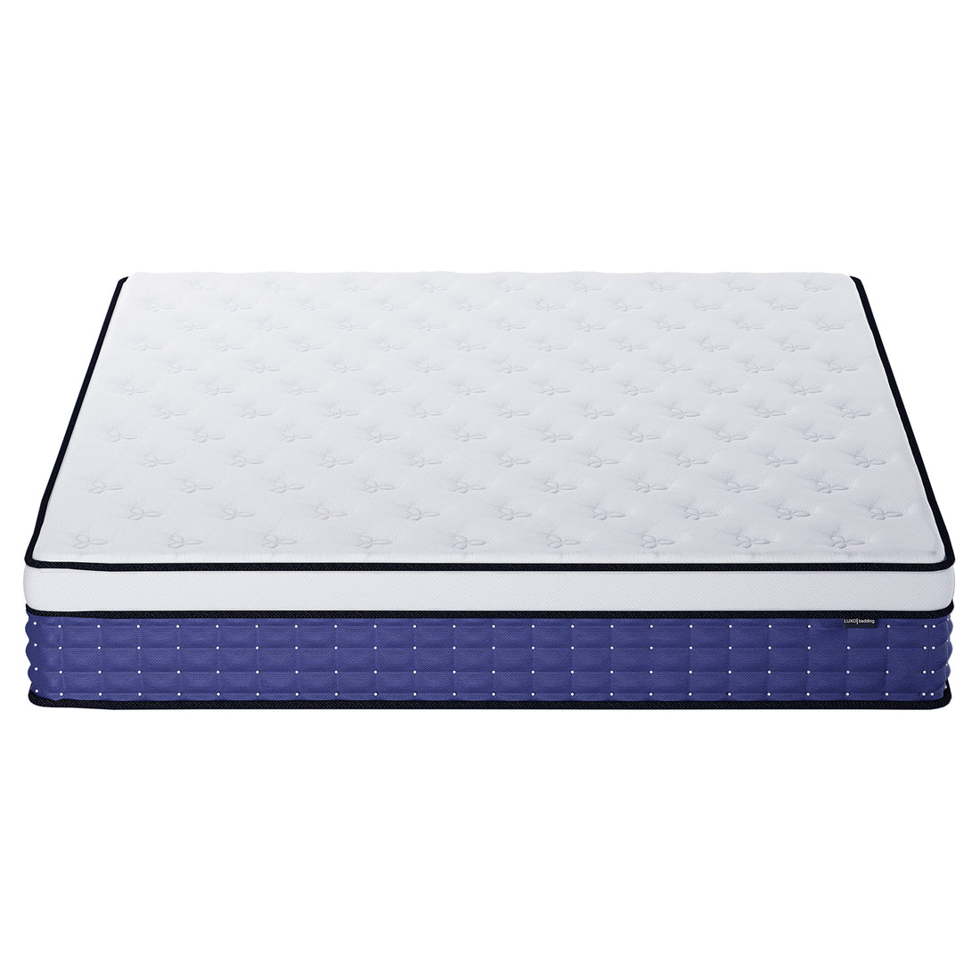 Antheia King 32cm Euro Top Memory Foam Latex Mattress in Medium Firm, featuring a white quilted top and blue side panel, showcases luxurious comfort with a plush, breathable surface and reinforced edge support.