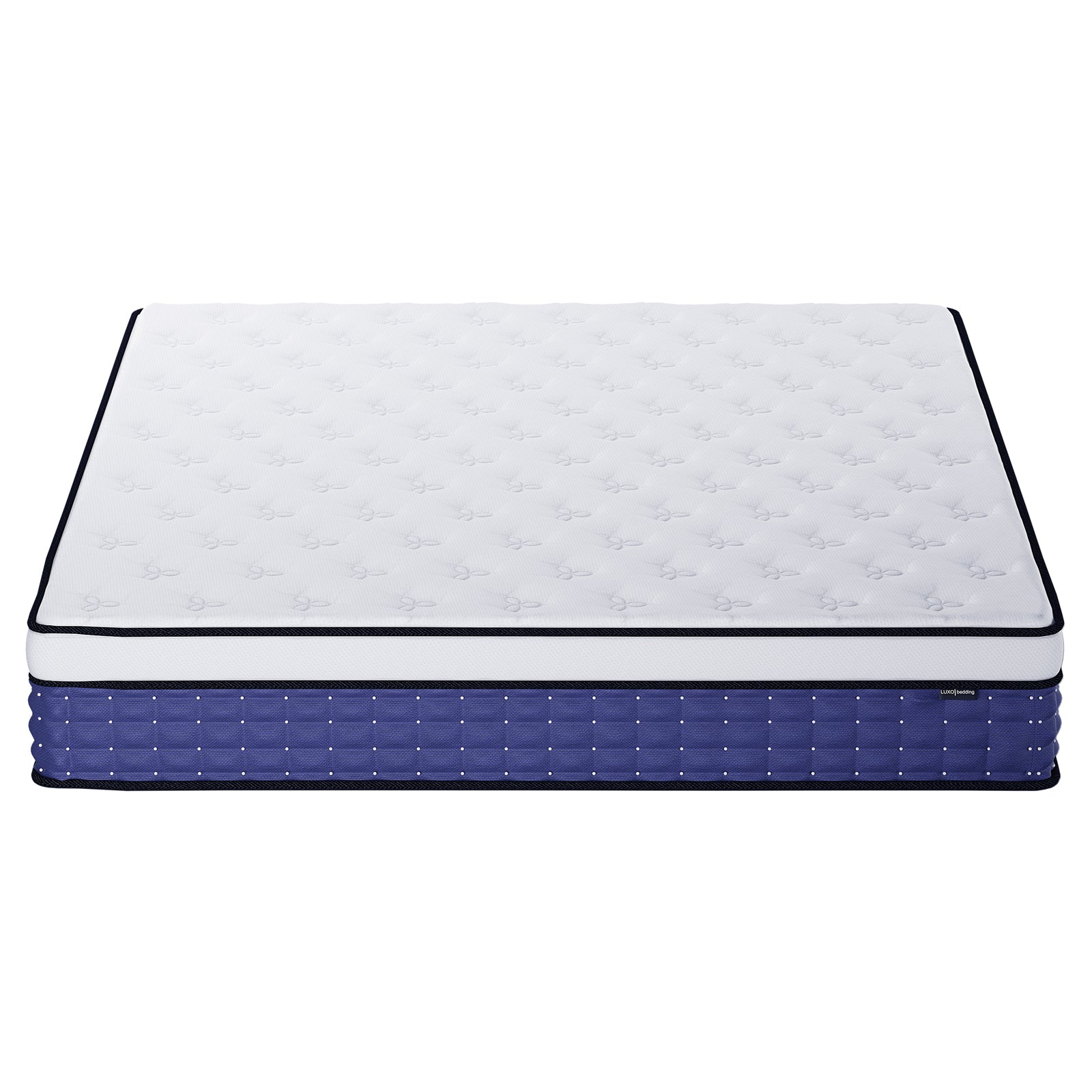 Antheia King 32cm Euro Top Memory Foam Latex Mattress in Medium Firm, featuring a white quilted top and blue side panel, showcases luxurious comfort with a plush, breathable surface and reinforced edge support.