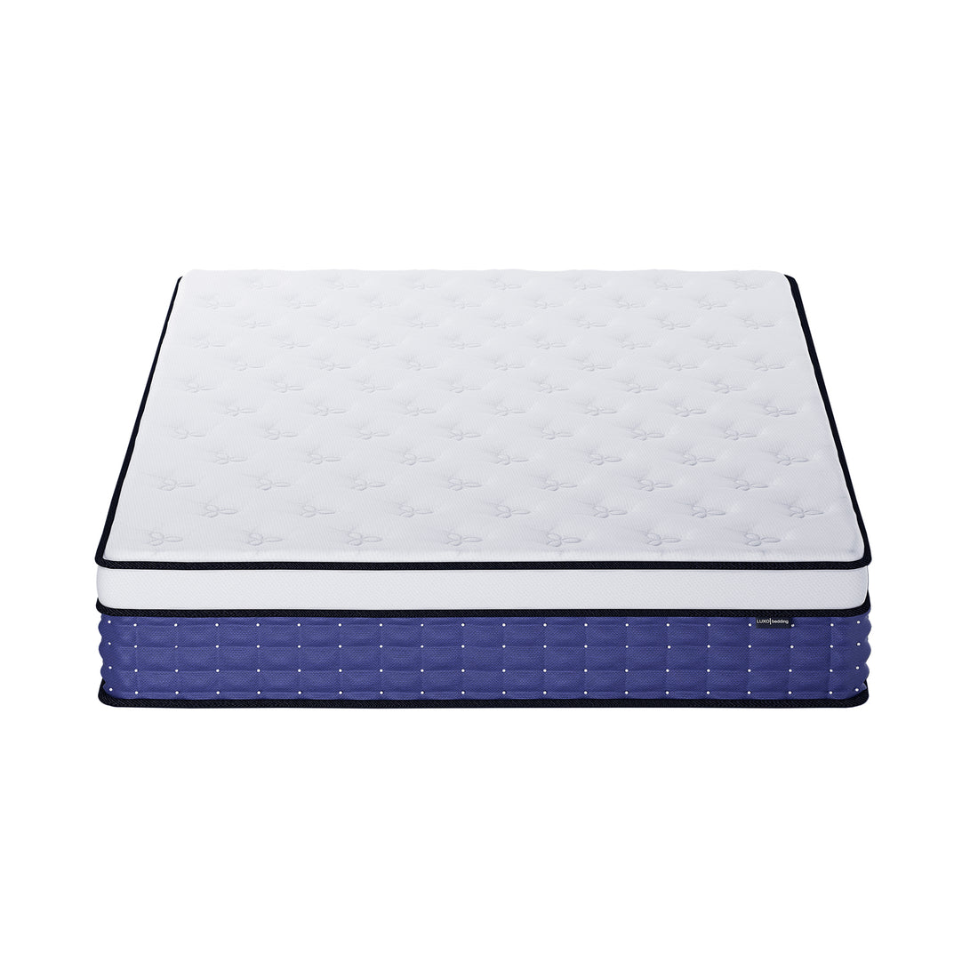 Antheia Queen 32cm Euro Top Memory Foam Latex Mattress in Medium Firm, featuring a white quilted pillow-top over a blue base, displayed against a plain backdrop.